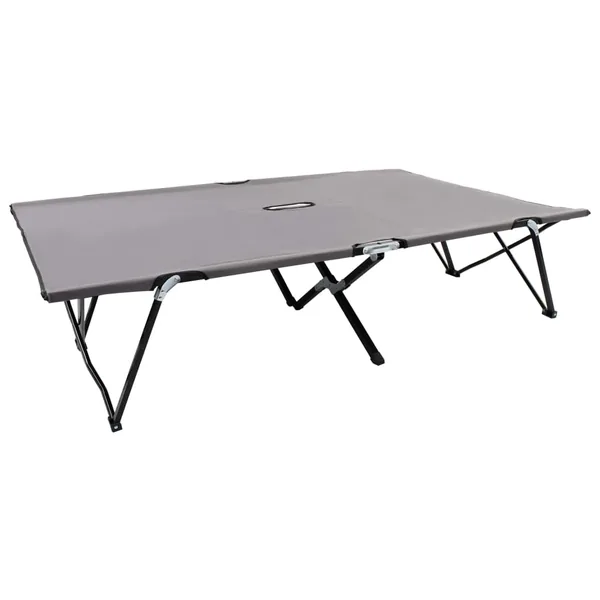 Chaise longue pliable 2 places Gris Acier