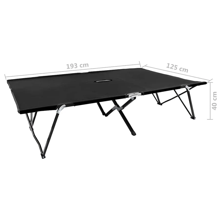 Chaise longue pliable 2 places Gris Acier - 56