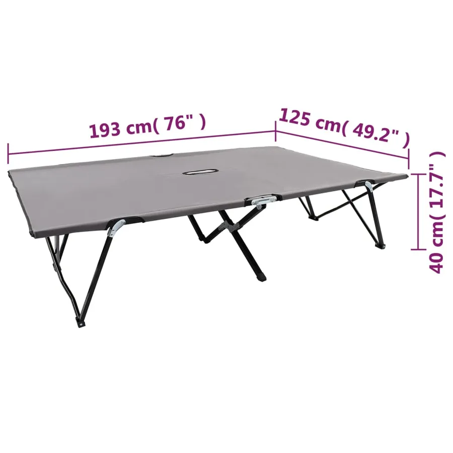 Chaise longue pliable 2 places Gris Acier - 8