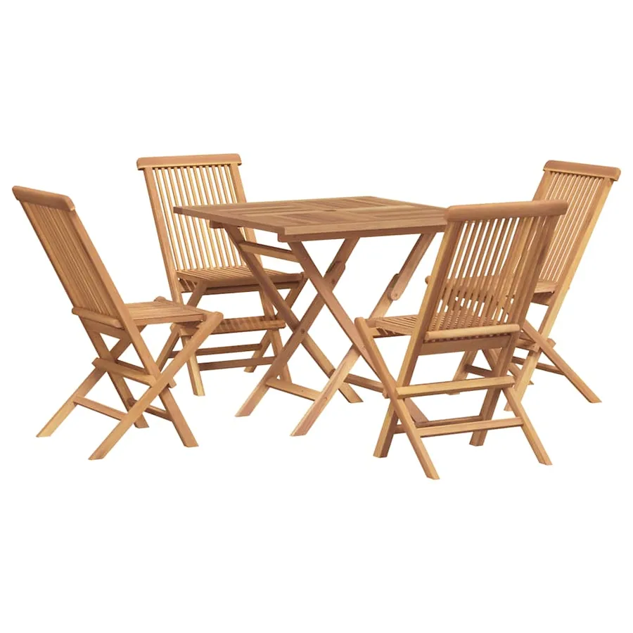 Ensemble à manger de jardin 5 pcs Bois de teck massif - 2