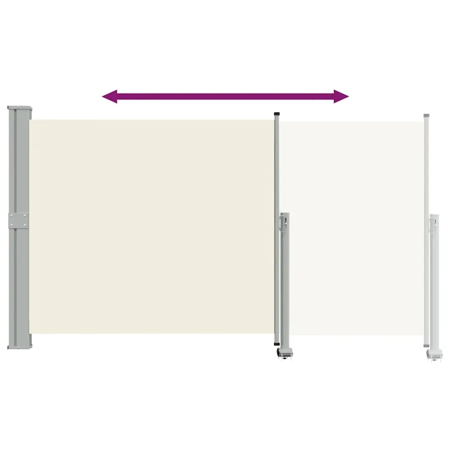 Auvent latéral rétractable de patio 140 x 300 cm Blanc cassé - 9