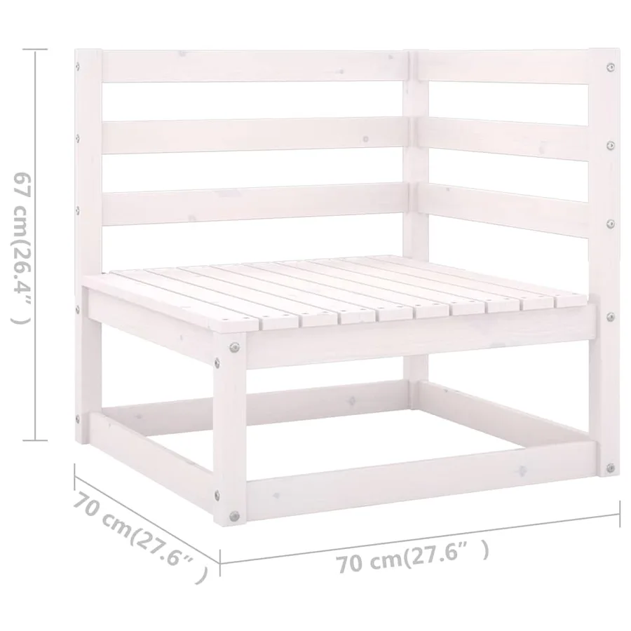 Salon de jardin 4 pcs avec coussins Bois de pin massif - 8