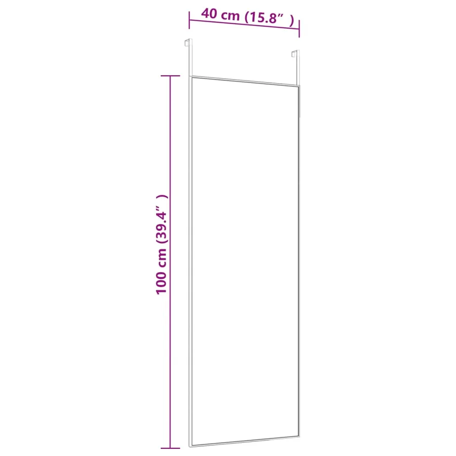 Miroir de porte Doré 40x100 cm Verre et aluminium - 4