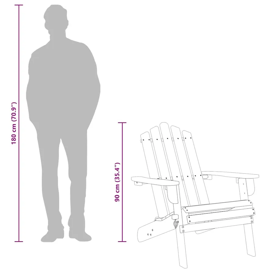 Chaise de jardin Adirondack Bois d'acacia massif - 10