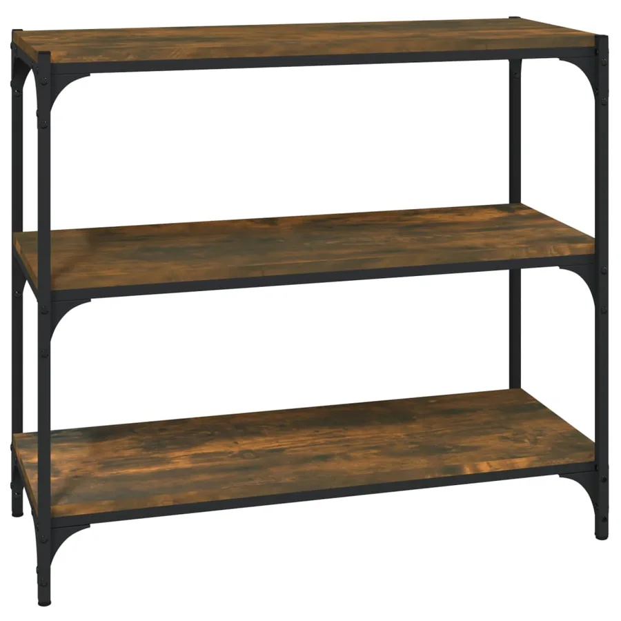 Bibliothèque Chêne fumé 80x33x70,5cm Bois d'ingénierie et acier - 2