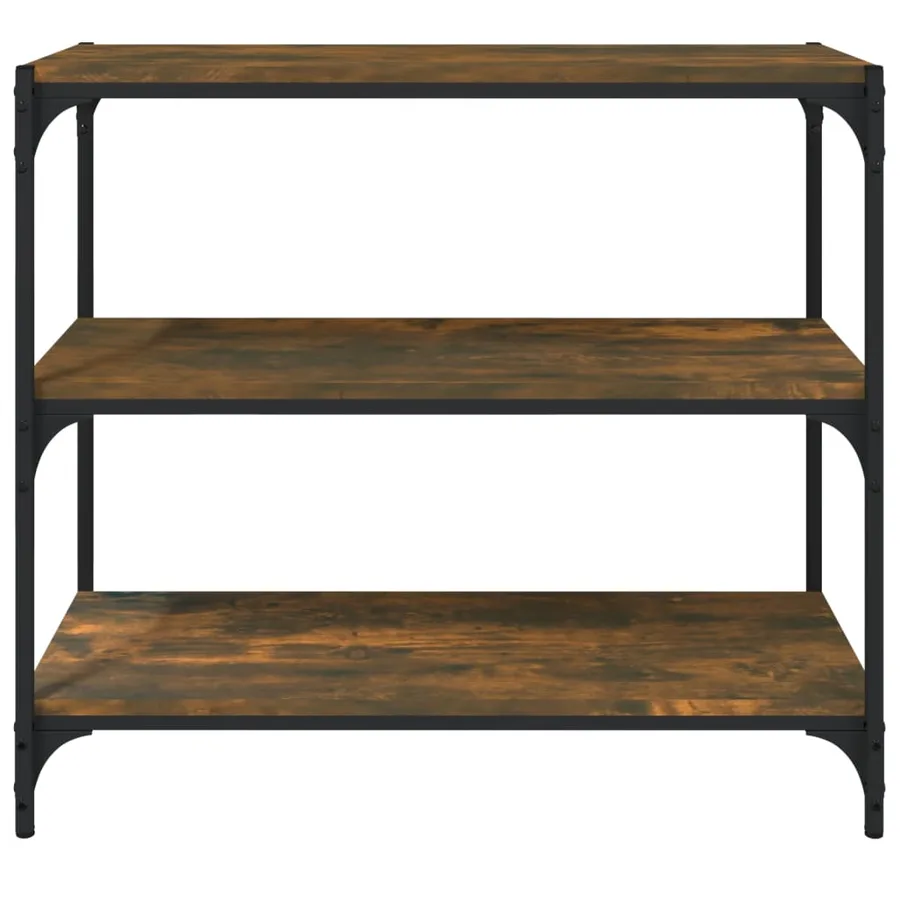 Bibliothèque Chêne fumé 80x33x70,5cm Bois d'ingénierie et acier - 5