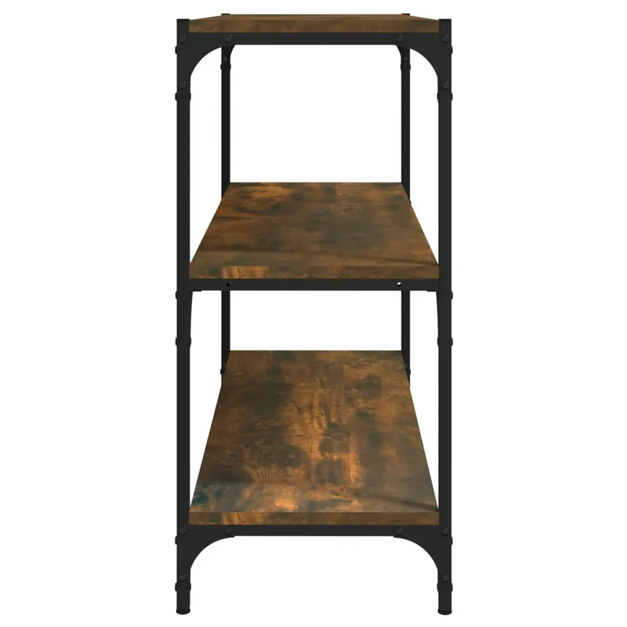 Bibliothèque Chêne fumé 80x33x70,5cm Bois d'ingénierie et acier - 6