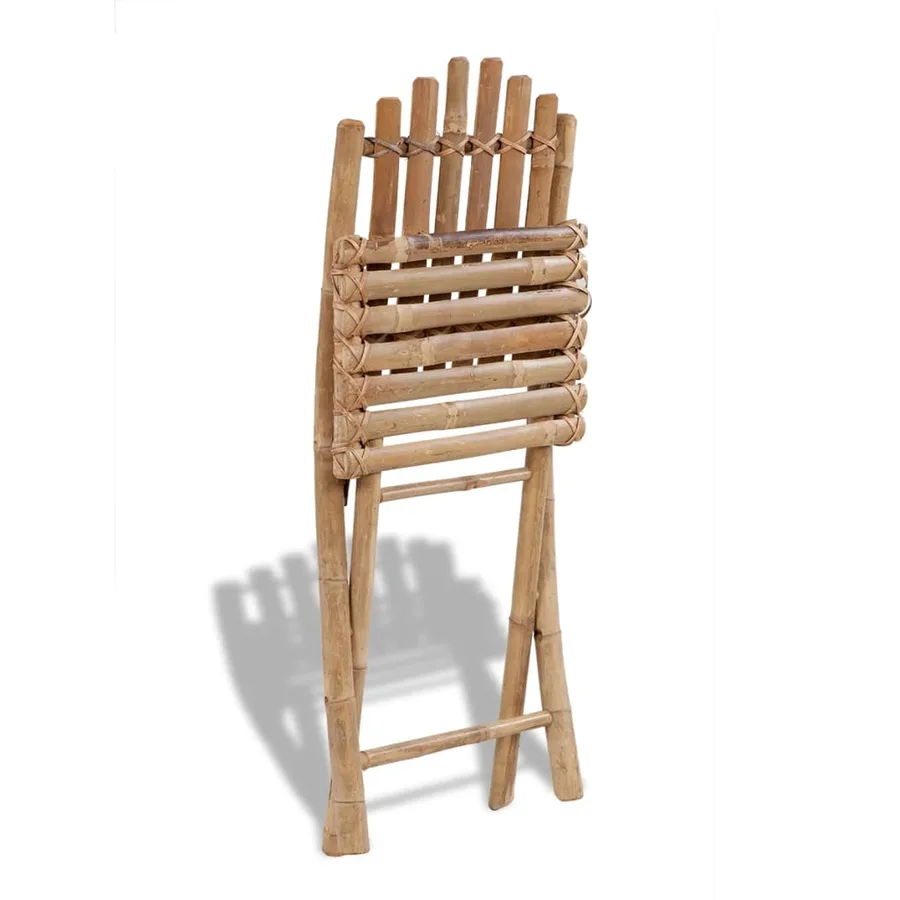 Chaises pliables de jardin lot de 2 Bambou - 2