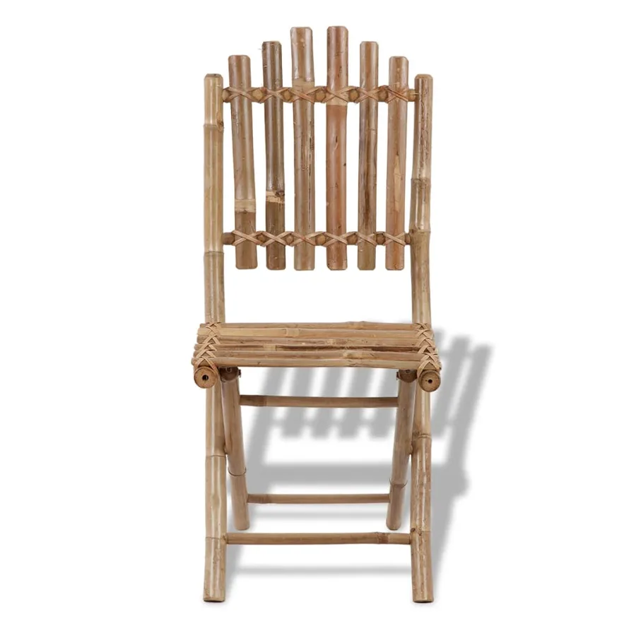 Chaises pliables de jardin lot de 2 Bambou - 4