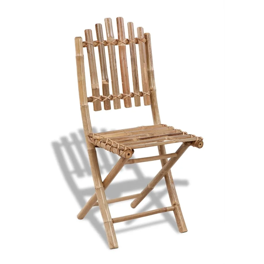 Chaises pliables de jardin lot de 2 Bambou - 5