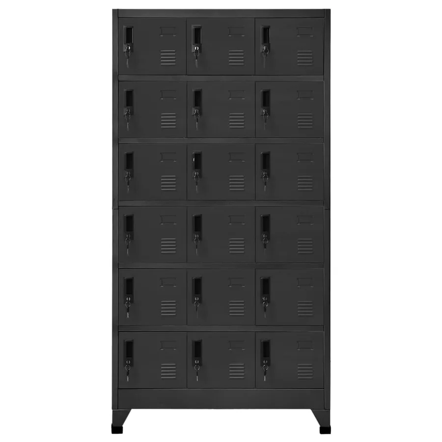 Armoire à casiers Anthracite 90x40x180 cm Acier - 2