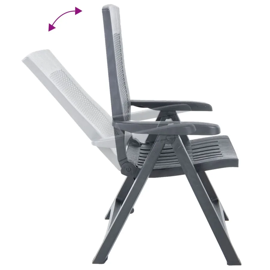 Chaises inclinables de jardin lot de 2 Plastique Anthracite - 5