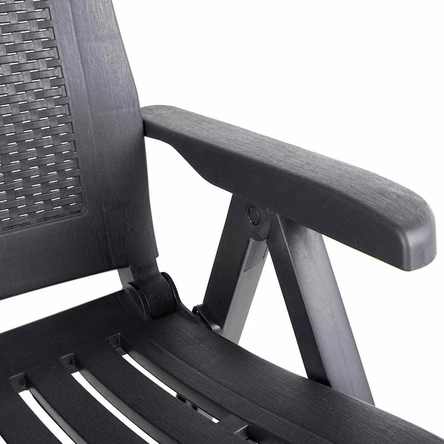 Chaises inclinables de jardin lot de 2 Plastique Anthracite - 7