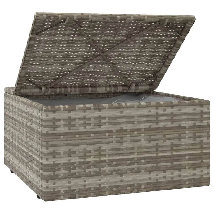 Salon de jardin 4 pcs avec coussins Gris Résine tressée - 8