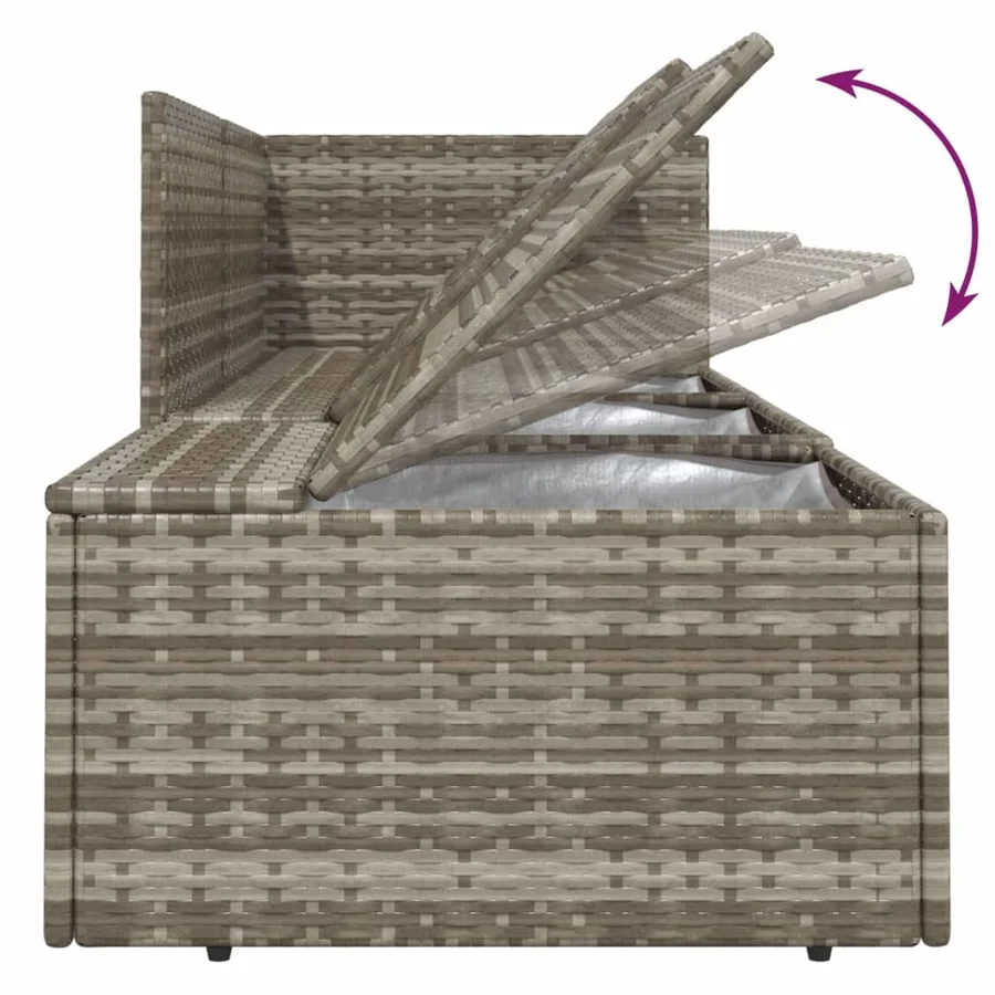 Salon de jardin 4 pcs avec coussins Gris Résine tressée - 9