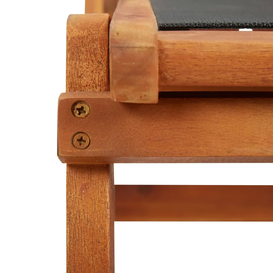 Chaise longue d'extérieur Bois d'acacia massif et textilene - 6