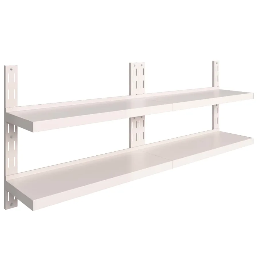 Étagères murales flottantes à 2 niveaux 2 pcs Inox 200x30 cm - 2