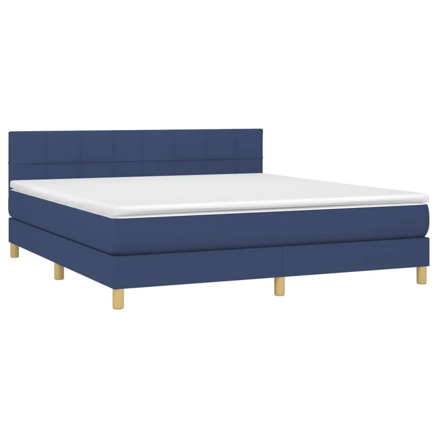 Sommier à lattes de lit avec matelas LED Bleu 180x200 cm Tissu - 3