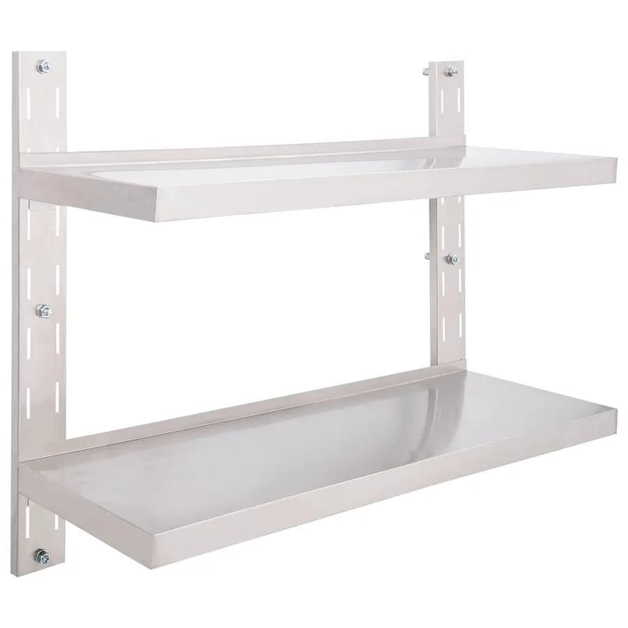 Étagère murale à 2 niveaux Acier inoxydable 100x30 cm - 2