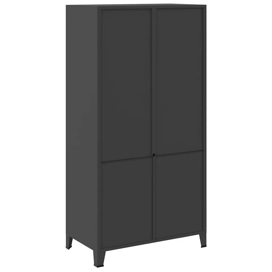 Garde-robe industrielle Noir 90x50x180 cm Métal - 6