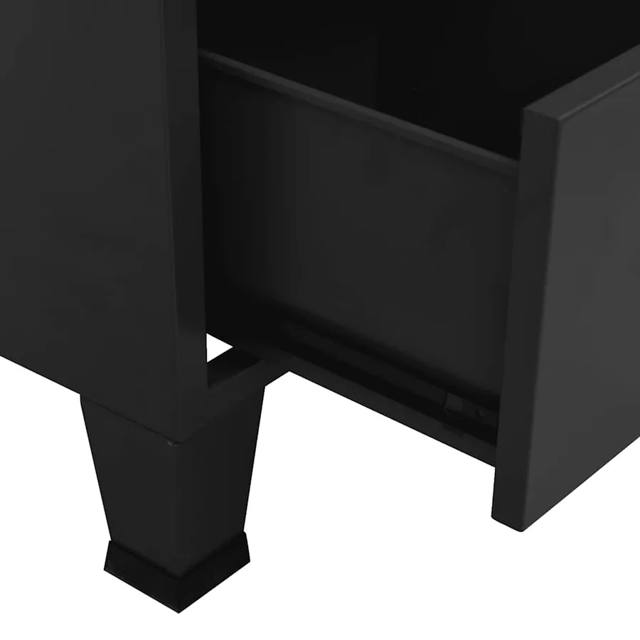 Garde-robe industrielle Noir 90x50x180 cm Métal - 8