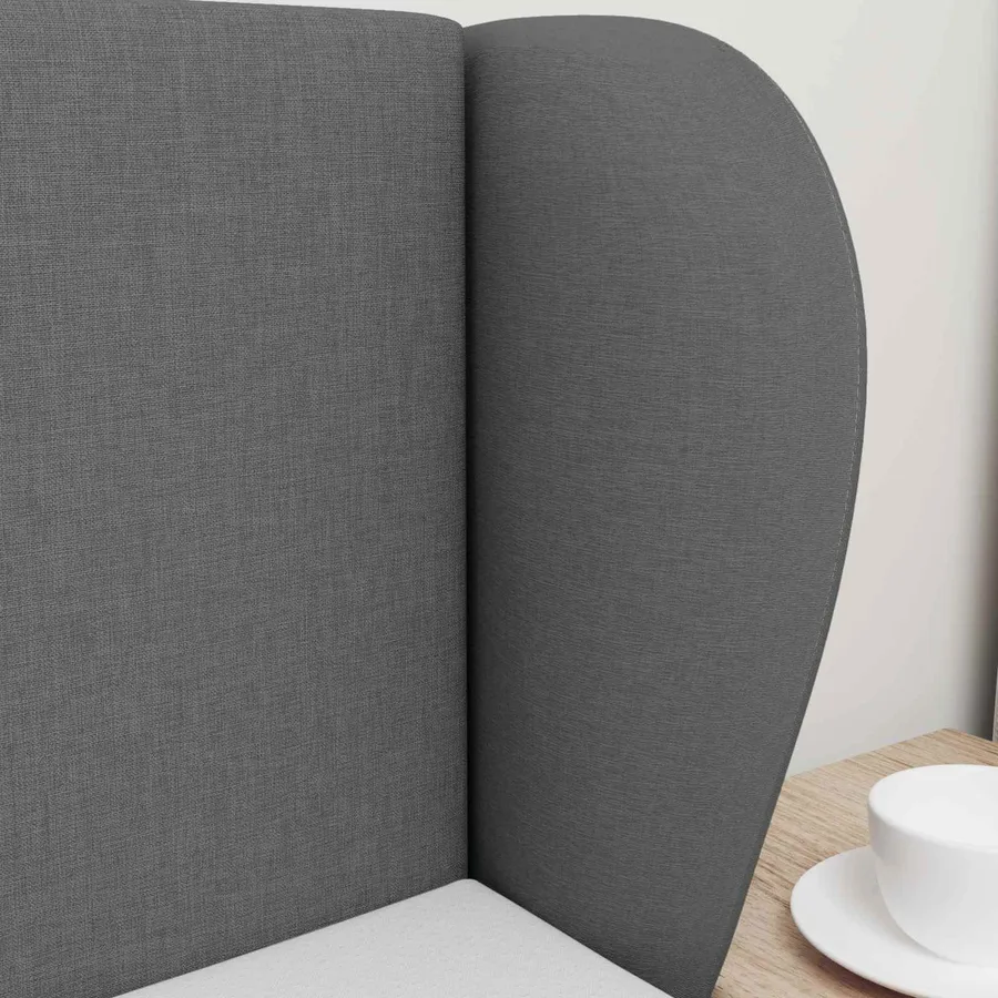 Oreille de tête de lit Gris Foncé 40 x 23 x 6 cm tissu - 4