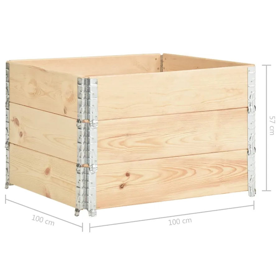 Jardinières surélevées 3 pcs 100x100 cm Bois de pin solide - 7