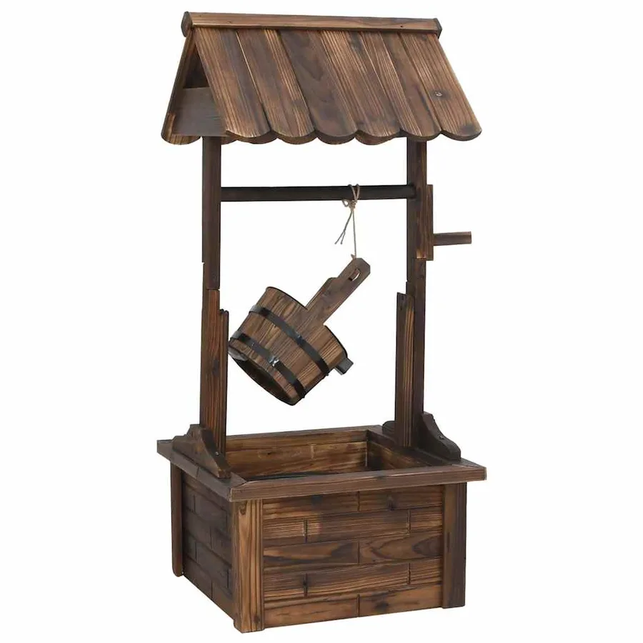 Puits à souhait avec pompe 57x50x112 cm bois de sapin massif - 2