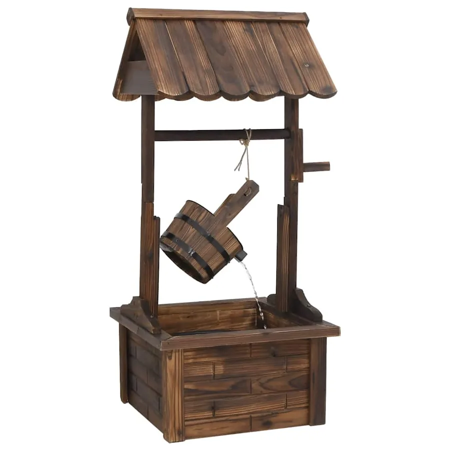 Puits à souhait avec pompe 57x50x112 cm bois de sapin massif - 3