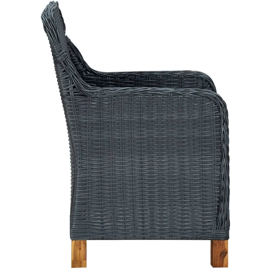Ensemble à manger d'extérieur et coussins 7 pcs résine tressée - 6