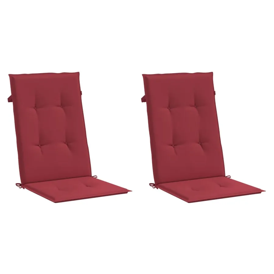 Coussins de chaise de jardin à dossier haut lot de 2 bordeaux - 3