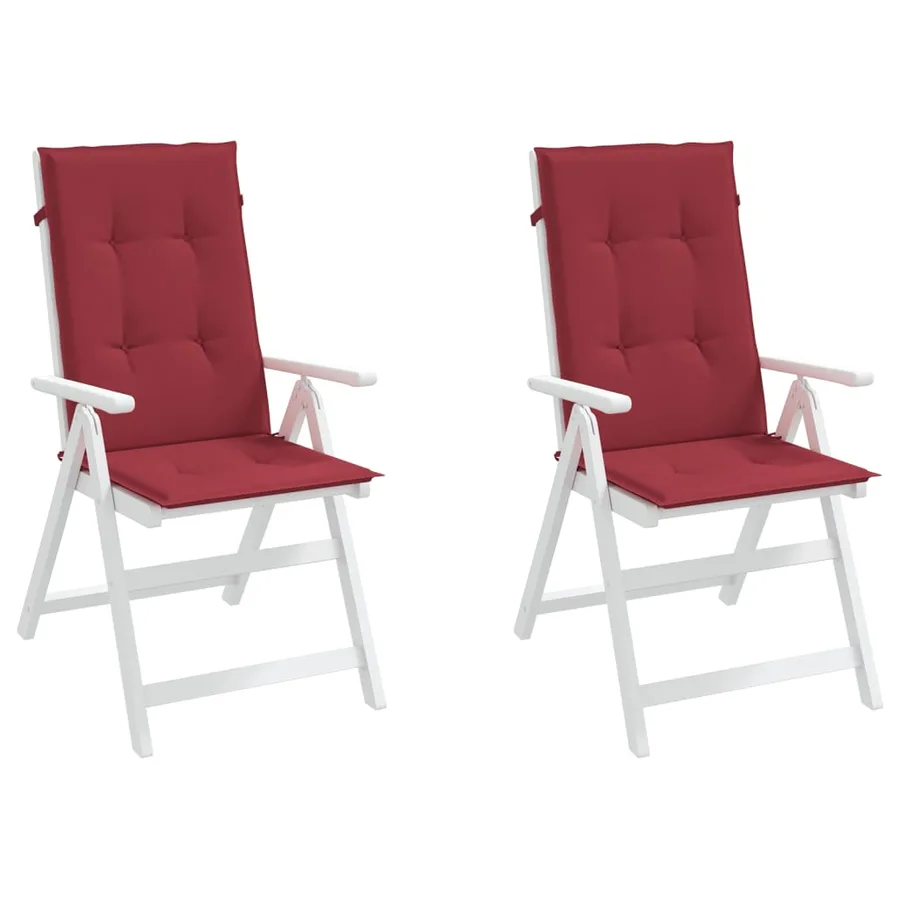 Coussins de chaise de jardin à dossier haut lot de 2 bordeaux - 4