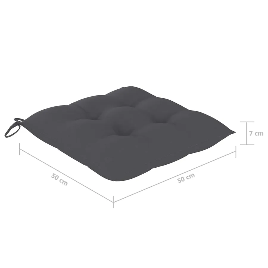 Chaises de jardin empilables avec coussins lot de 8 Teck solide - 13