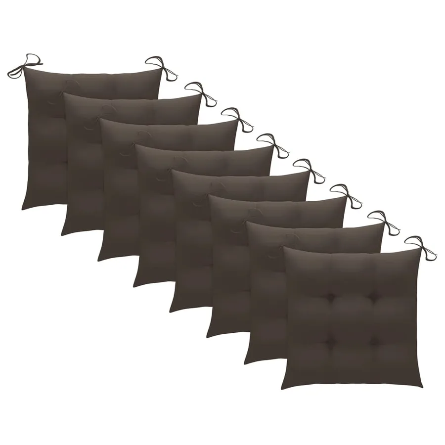 Chaises de jardin empilables avec coussins lot de 8 Teck solide - 20