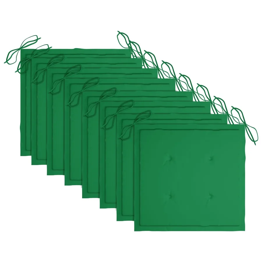 Chaises de jardin empilables avec coussins lot de 8 Teck solide - 33
