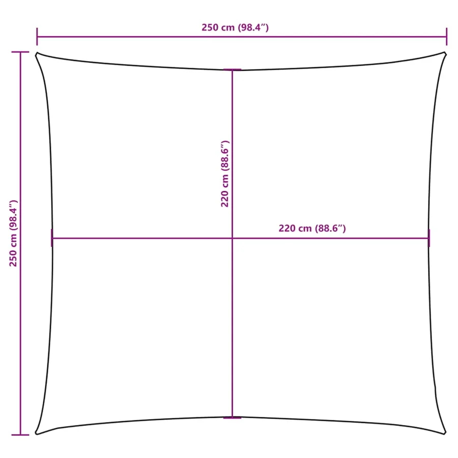 Parasol en tissu oxford carré 2,5x2,5 m anthracite - 10