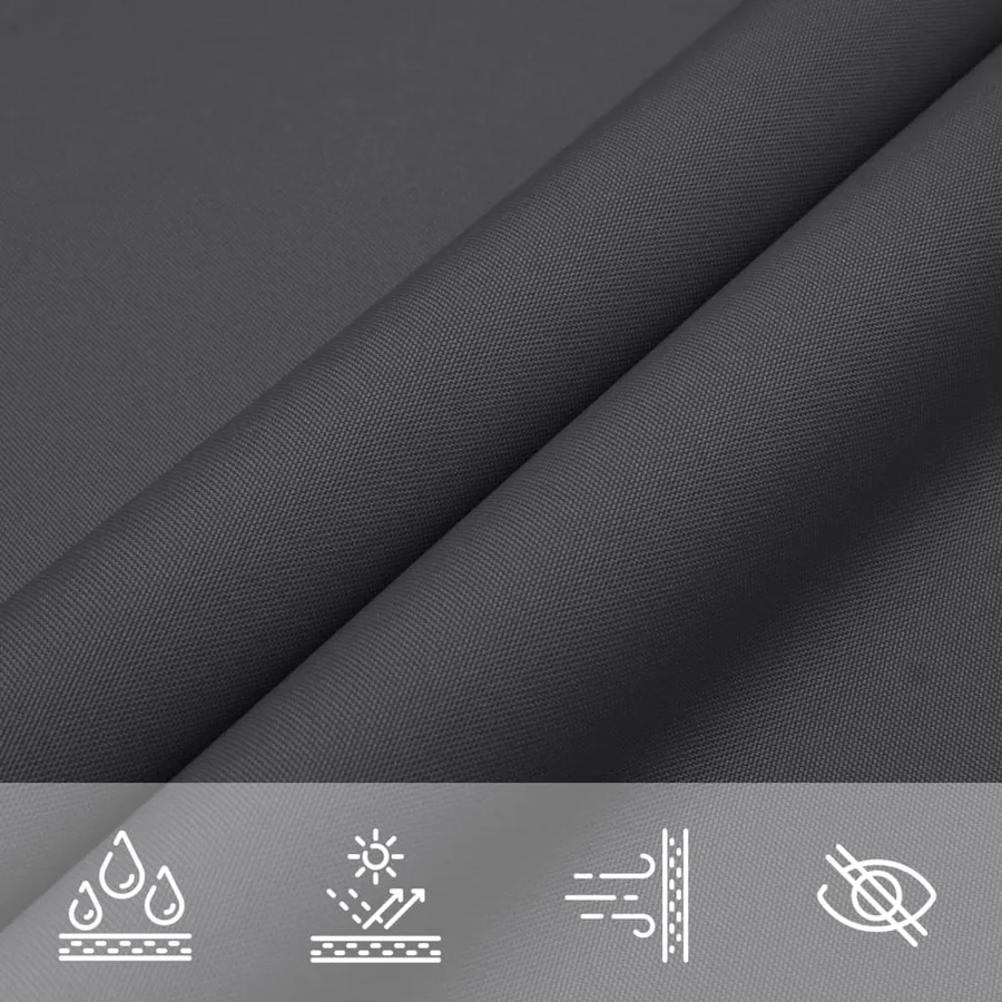 Parasol en tissu oxford carré 2,5x2,5 m anthracite - 8