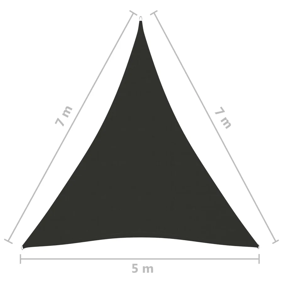 Voile de parasol Tissu Oxford triangulaire 5x7x7 m Anthracite - 7