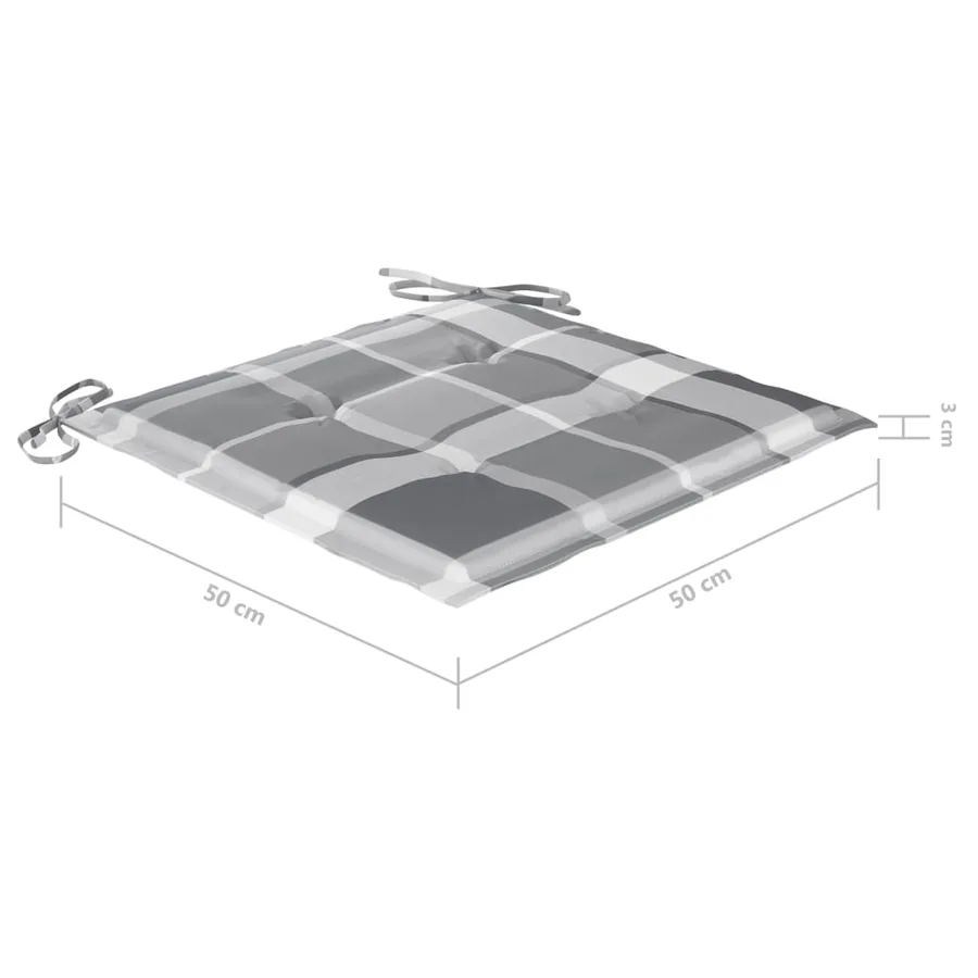 Chaises de jardin empilables avec coussins lot de 4 Teck solide - 12
