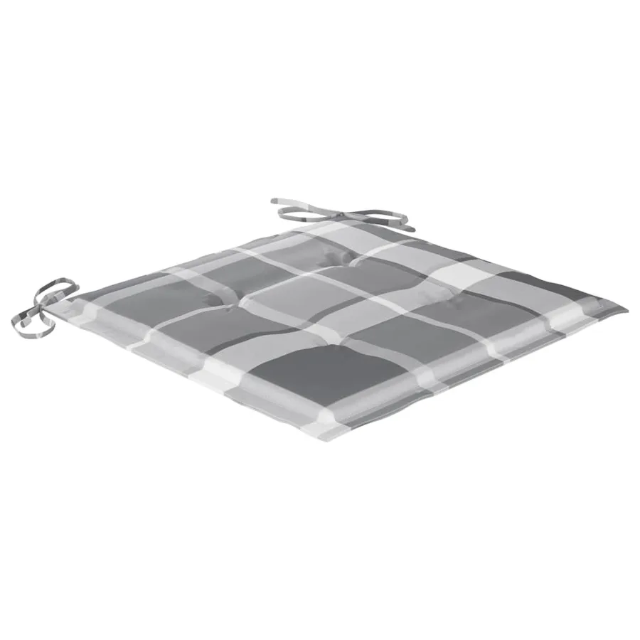 Chaises de jardin empilables avec coussins lot de 4 Teck solide - 8
