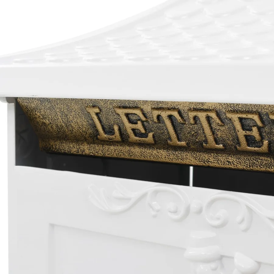 Boîte aux lettres sur pied Aluminium Vintage Antirouille Blanc - 5