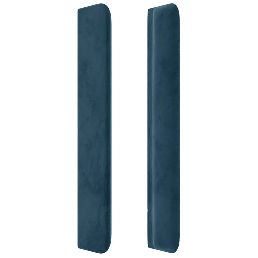 Tête de lit avec oreilles Bleu foncé 203x16x118/128 cm Velours - 4