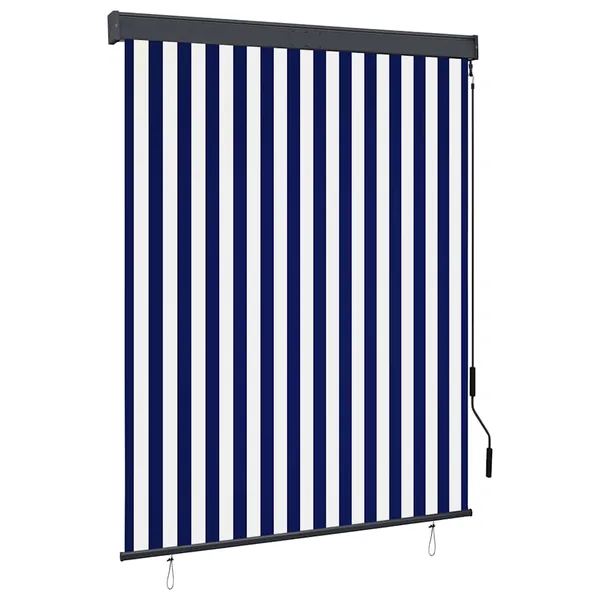 Store roulant d'extérieur 140x250 cm Bleu et blanc