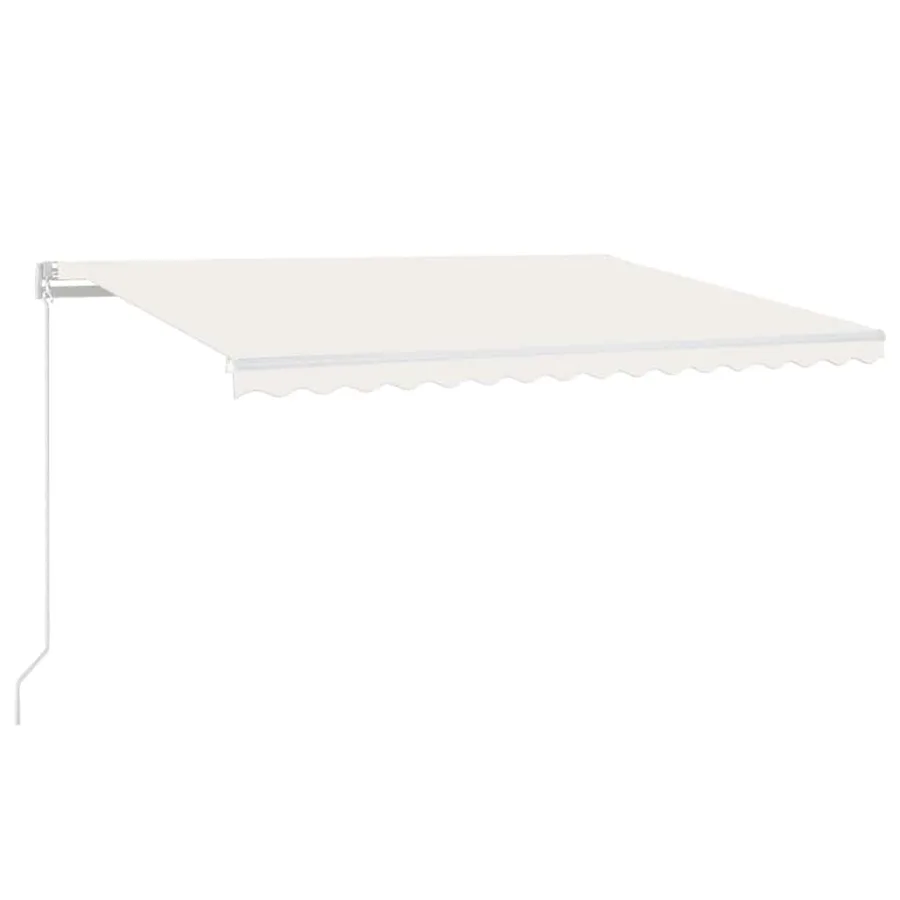 Auvent automatique avec capteur de vent et LED 450x300 cm Crème - 2