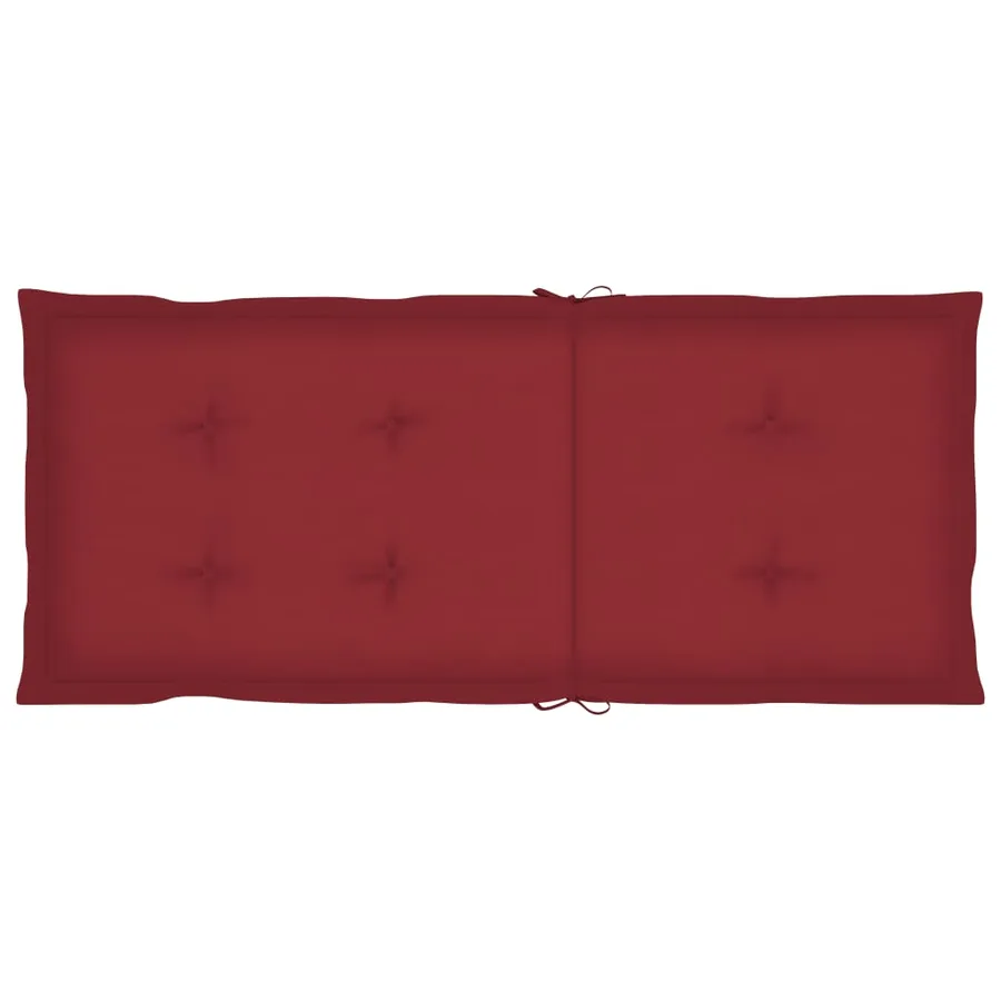 Chaises de jardin lot de 6 avec coussins bordeaux Bois de teck - 8