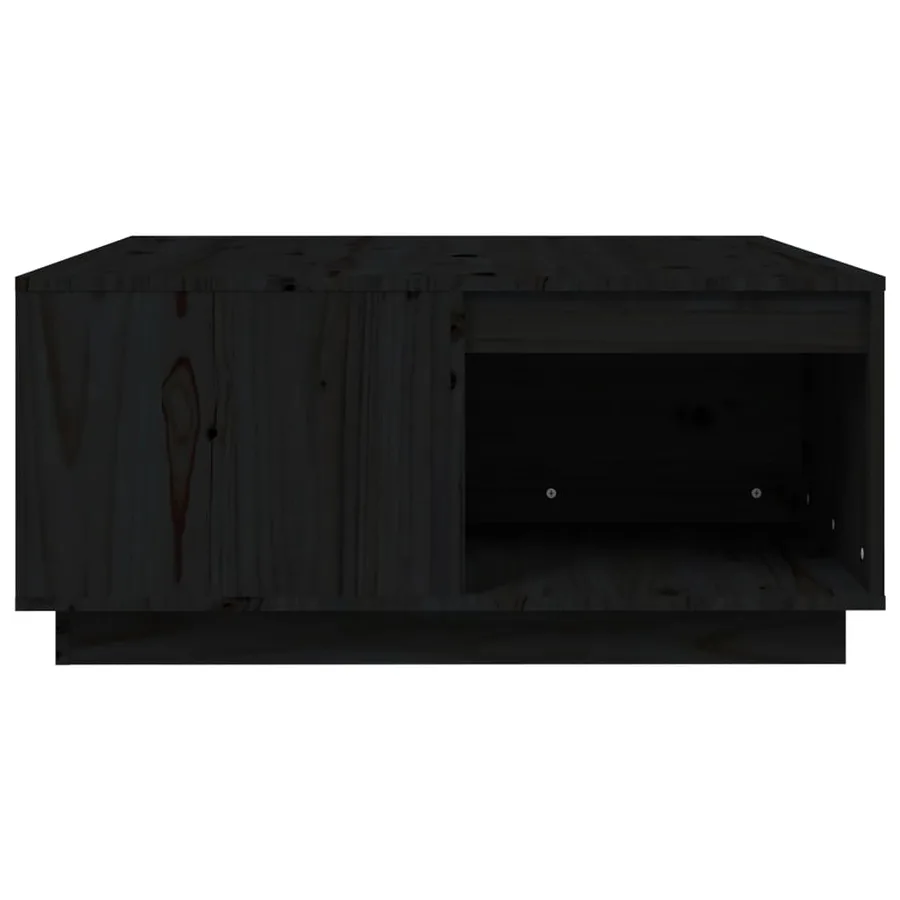 Table basse Noir 80x81x36,5 cm Bois massif de pin - 6