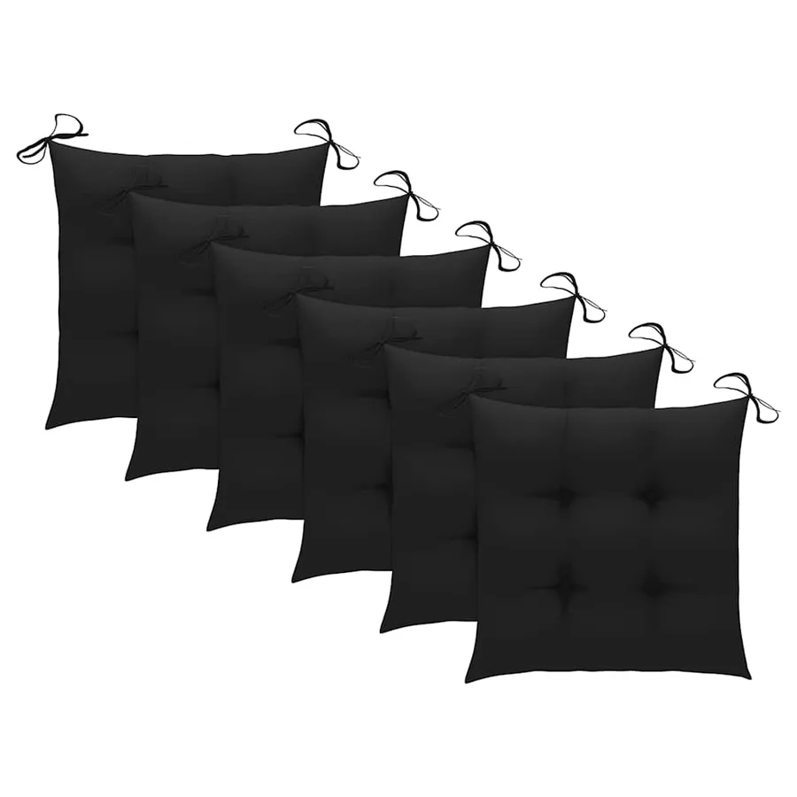 Chaises de jardin empilables avec coussins lot de 6 Teck solide - 20