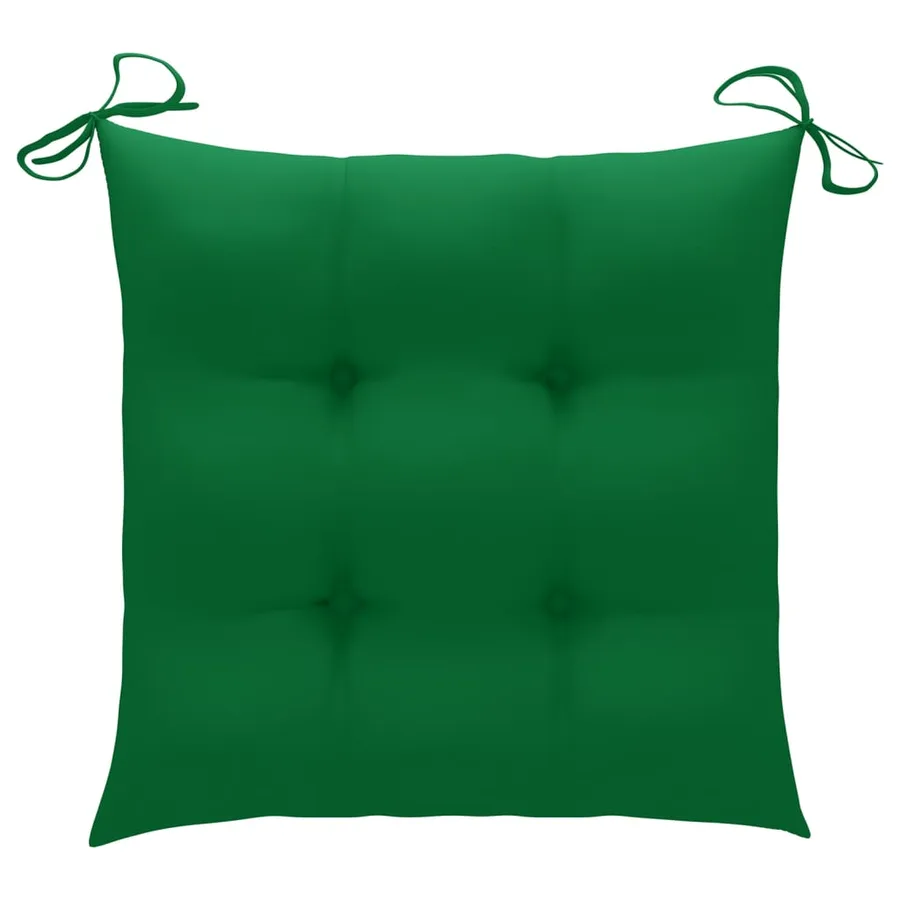 Chaises de jardin empilables avec coussins lot de 6 Teck solide - 8