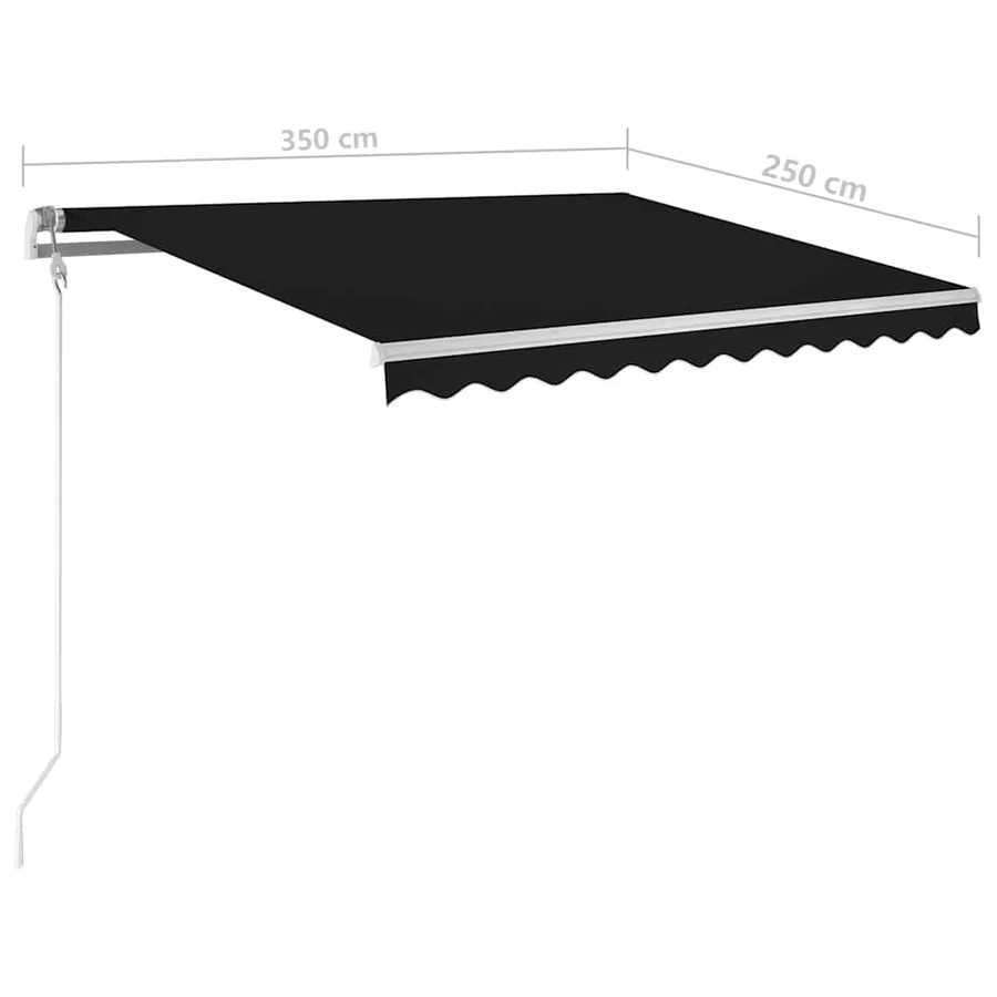 Auvent automatique capteur de vent et LED 350x250 cm Anthracite - 10