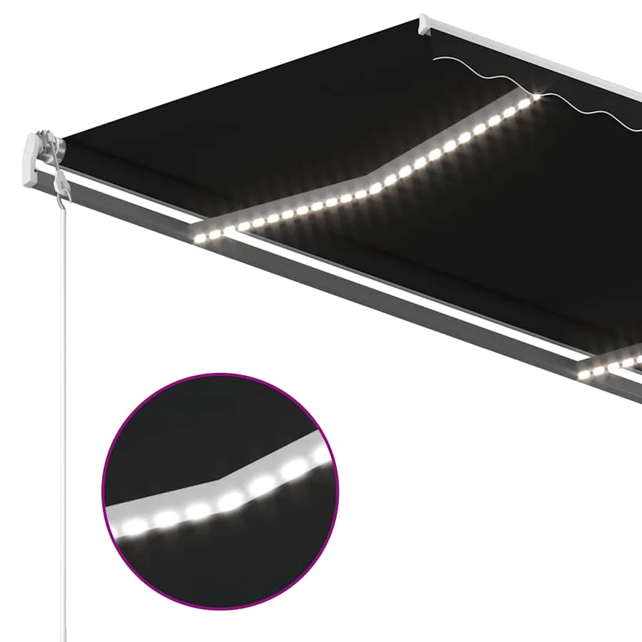 Auvent automatique capteur de vent et LED 350x250 cm Anthracite - 5